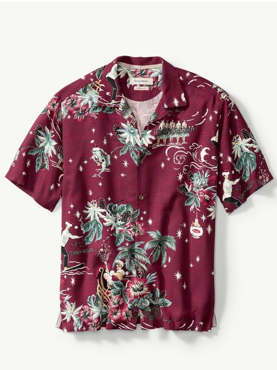 Tommy Bahama Other - Tommy Bahama Merry Kitschmas Camp Shirt Original Fit Short Sleeve 100% Silk Xmas